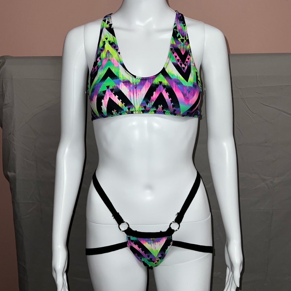 Rainbow Rave Festival Stripper Dancewear Set